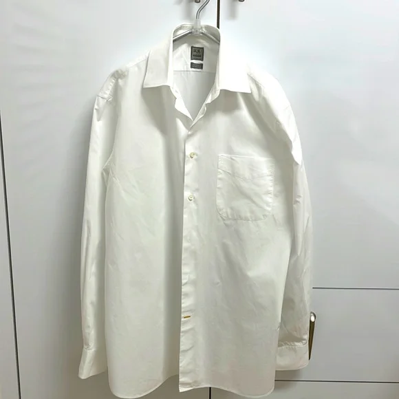 ike behar white dress shirt Men's White Dress Shirt Twill Stretch Cotton, 17